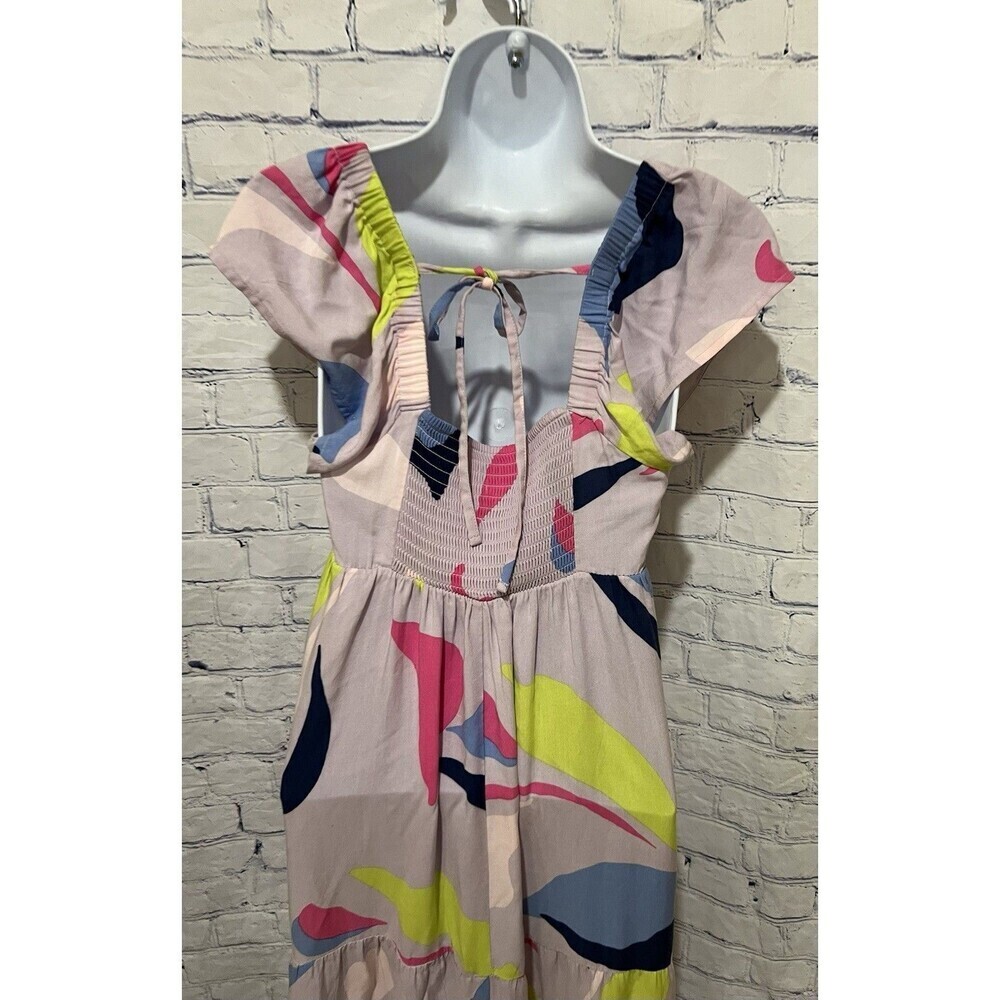 Isabel Maternity Multicolor Printed Tiered Midi Flutter Dress XS - Picture 5 of 7